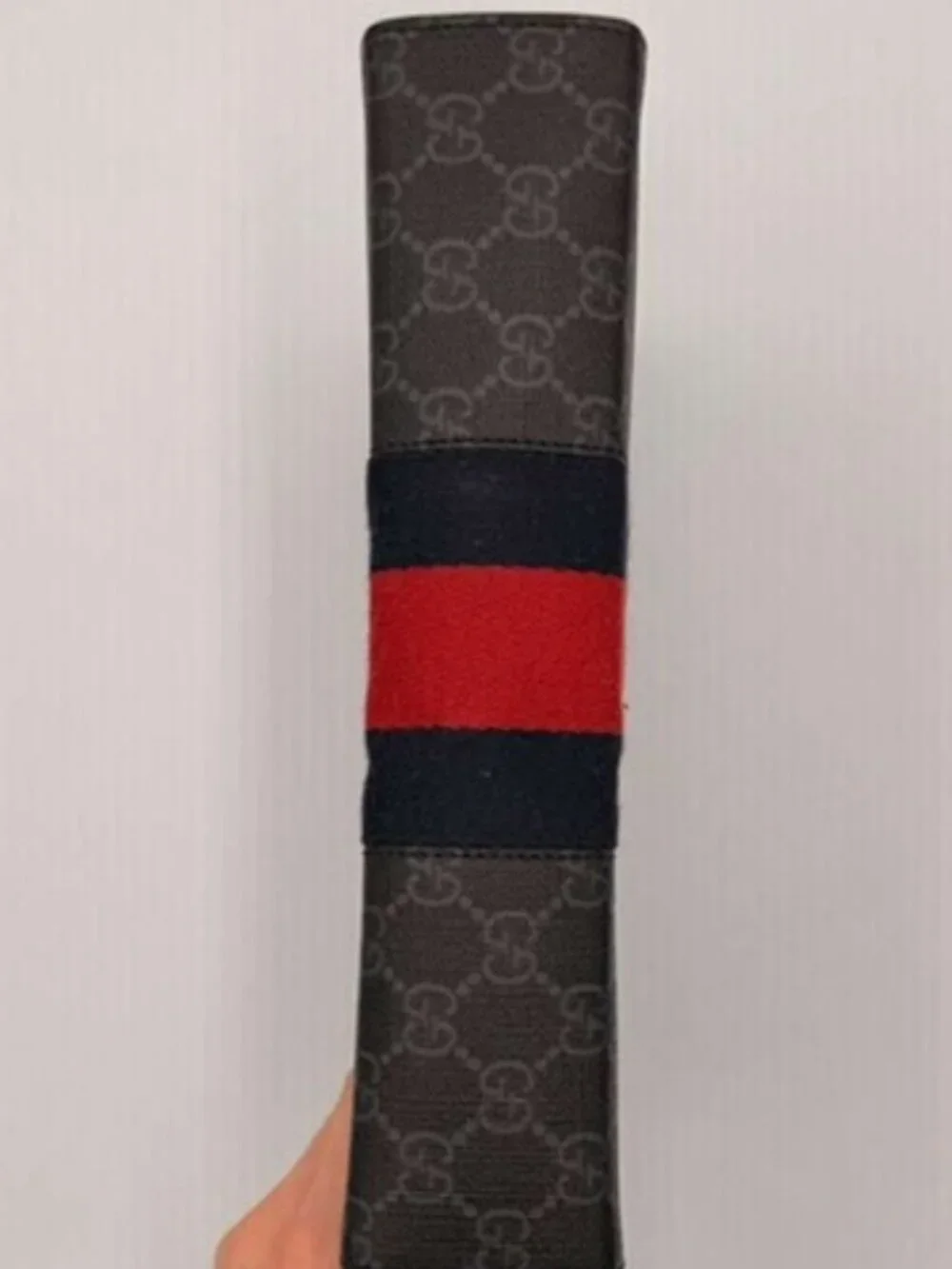 Gucci GG Supreme Web Pouch — Black/Grey